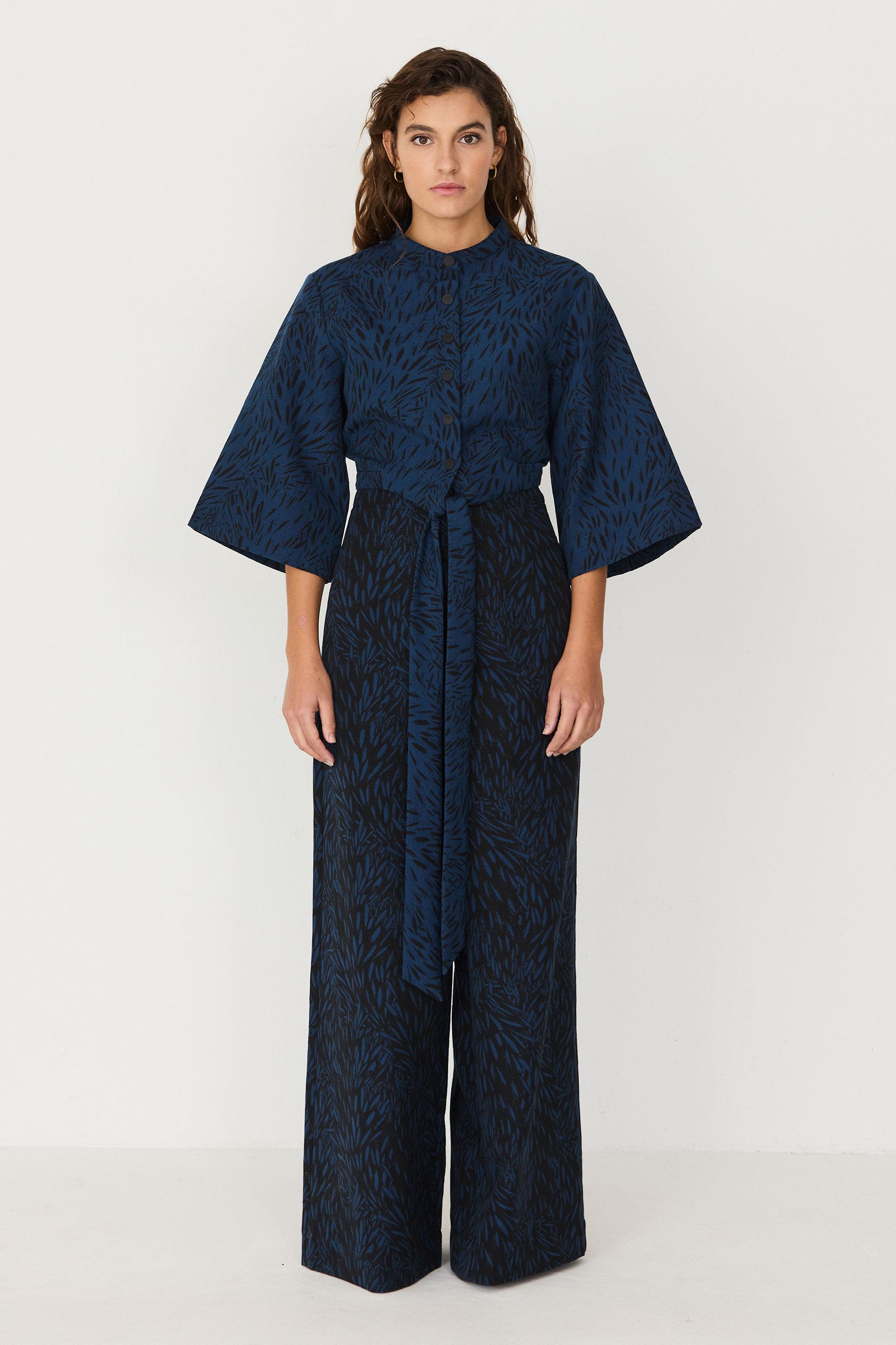 SKFK Kattalin Jumpsuit 2-in-1 Damen Bio Baumwolle Overall blau